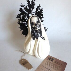 NEW 9” SANTA MUERTE HOLY DEATH UPCYCLED GOTHIC HALLOWEEN VASE HORROR ODDITY
